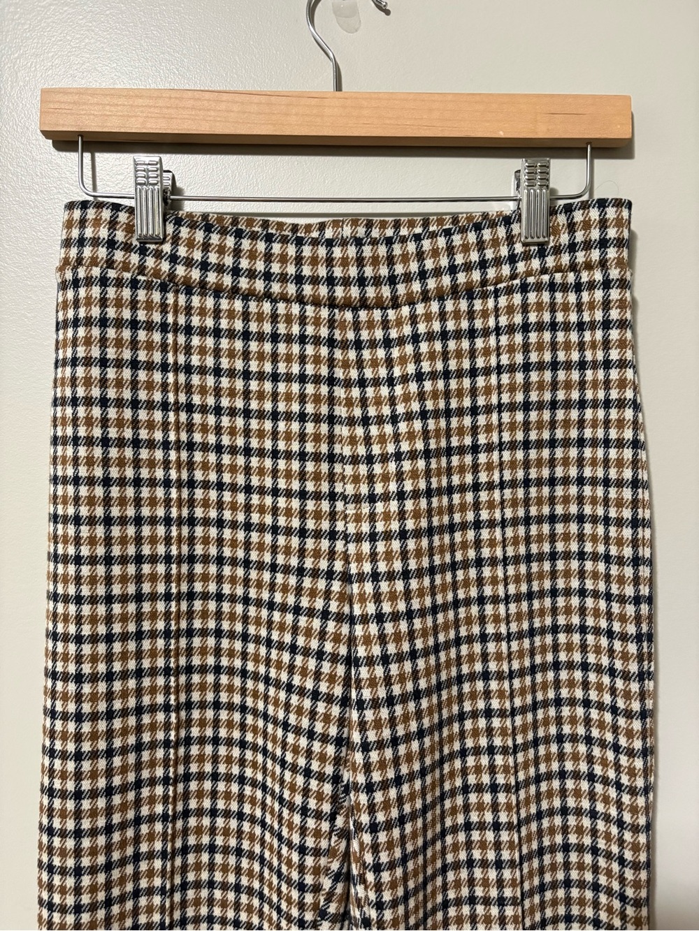 Part Two Pontas Straight Leg Mid Rise Pant Toasted Coconut Check Pattern - Picture 6 of 14